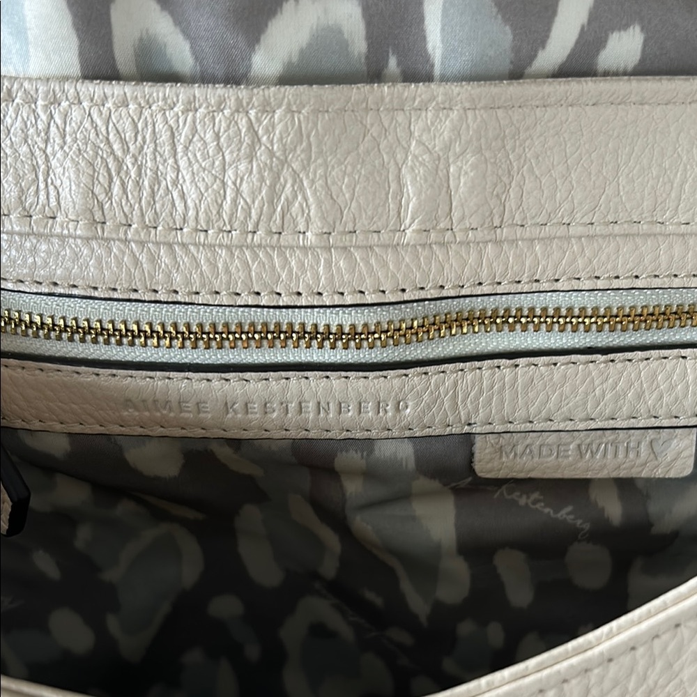 Aimee Kestenberg Cream Shoulder Bag with Textured Leather - Picture 4 of 5